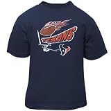 Reebok Houston Texans Navy Blue Toddler Flaming Football T-shirt