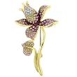 Multi Color Orchid Flower Pin Brooch