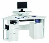Jahnke CS 435 E Corner Computer Desk White Finish