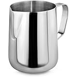 New Star Foodservice 28805 Commercial Grade Stainless Steel 18/8 Frothing Pitcher, 12-Ounce