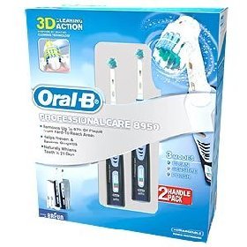 Oral-B Professional Care 8950 Rechargeable Power Toothbrush - Includes: 2 Handles + 4 Brush Heads