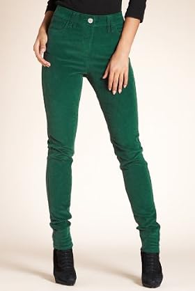 Cotton Rich Skinny Corduroy Trousers with Belt
