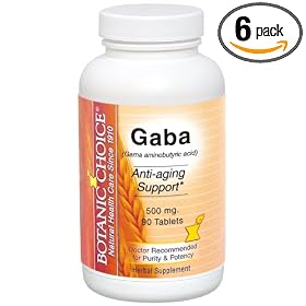 Botanic Choice GABA - Gamma-aminobutyric acid, 500 mg., 90 tablets, Bottles (Pack of 6) by Botanic Choice