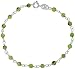 Sterling Silver, 3/16 (4 mm) Wrapped Natural Peridot Bead Necklace, Bracelet, Anklet, sizes 7, 7 1/2, 8, 8 1/2, 9, 9 1/2, 14, 16, 18, 20