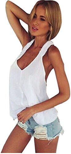 Towallmark(TM)Women Deep V Neck Backless Shirt Halter Tops