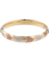 Bonded Sterling Silver and 14k Tri-Color Bangle Bracelet