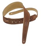 Levy's Leathers 2 1/2 Tapered Suede Leather Kids' Guitar Strap,Brown