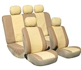 Univerisal Car Seat Cover Full Set Leather Pu-001 Tan/beige 115