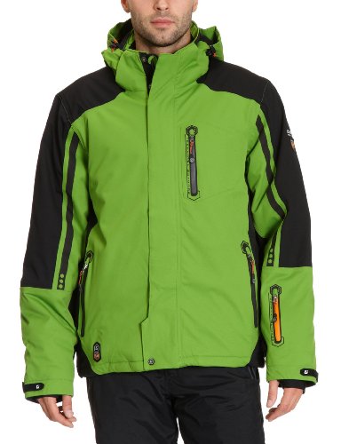 Killtec 19093  Unisex/Herren Funktionsjacke mit abzipbarer Kapuze Leverton, gr&uuml;n/schwarz (799), XL