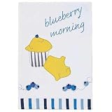 Blueberry Morning Vintage White Dishtowel