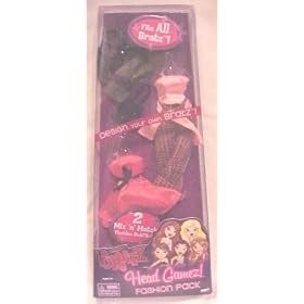 Bratz Head Gamez 2 Outfits Fashion Pack Pink Top Red Dress by Bratz