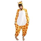 Janecrafts New Kigurumi Pajamas Anime Cosplay Costume Unisex Adult Onesie Dress (M, Giraffe)