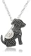 Black and White Diamond Dog Pendant