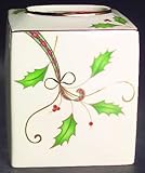 Lenox China Holiday Nouveau-Gold Square Tissue Box Cover, Fine China Dinnerware