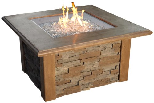 The Outdoor GreatRoom Company Sierra Fire Pit with Super Cast Top in Mocha with Square Burner On Sale