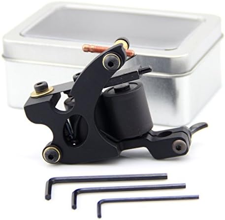 Coils Tattoo Machine Gun Alloy 10 Wrap Copper Liner Shader with Iron Box 4 Colors (Black)