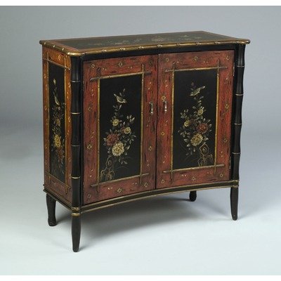 Two Door Bombe Chest in Antique Burnt Orange/Black