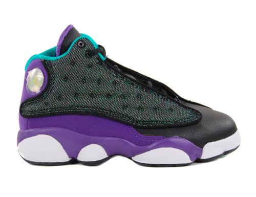 Nike Girl Air Jordan 13 Retro (PS) color: blackurple/teal/white 439669-027