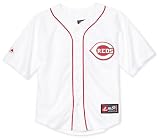MLB Boys' Cincinnati Reds Joey Votto Button Down Jersey with Name & Number (Red, 10/12)