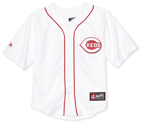 MLB Boys' Cincinnati Reds Joey Votto Button Down Jersey with Name & Number (Red, 10/12)