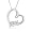 Platinum Plated Sterling Silver Round Diamond Three Stone Heart Pendant (0.03 cttw)