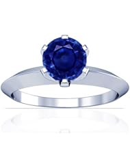 Platinum Round Cut Blue Sapphire Solitaire Ring (GIA Certificate)