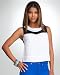Drape Collar Colorblock Top - WHITE/BLACK (S)