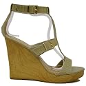 Womens Natural Croc Summer Wedge Ladies Sandals Shoes