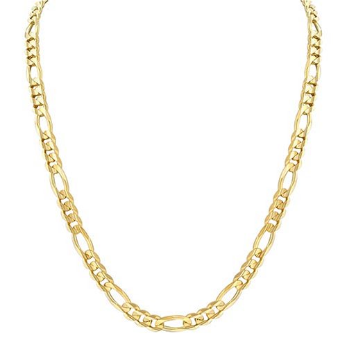 14k Yellow Gold 8mm Figaro Chain Necklace, 24