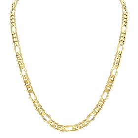 14k Yellow Gold 8mm Figaro Chain Necklace, 24"