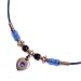 Blue Heart Beaded Girls Pendant Necklace Fashion Jewelry