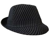 Pinstripe Fedora Hats-BlackWhite W19S68E