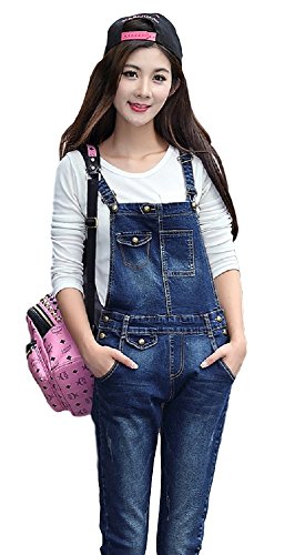 オーバーオール デニム タイト 大きいサイズ 春物 レディース スリム ステッチ 美脚 AT1169