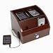 Executive Cherry Wood Charging Valet Station With Integrated Stereo Speakers, Volume Control knob and built-in Power Strip