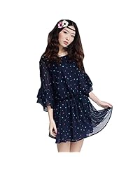 Chiffon Floral Print Elbow Length Sleeves  Dress