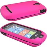 Hard Snap-on Shield PINK RUBBERIZED Faceplate Cover Sleeve Case for LG C900 ....