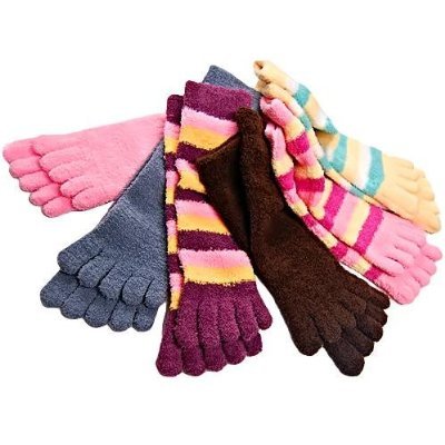 Mopas Lot of 3 Pairs Women Soft and Cuddly Fashion Toe Socks (9-11)