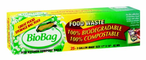 BioBags - Kitchen Compost Bucket Liners - set of 3 (25 - 15-qt. bags in each)