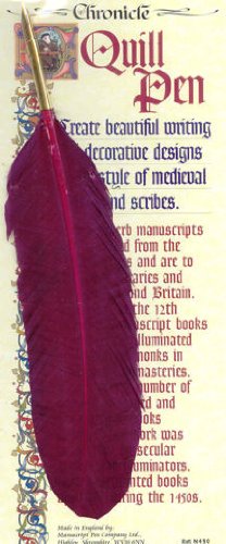 Childrens Toyshop  Toys : Authentic quill dip pen - steel nib - Chronicle - Burgundy