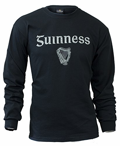Guinness Black Distressed Gaelic Label Long-sleeved Tee