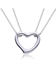 Fairymorning® 18 Inches 925 Sterling Silver with Heart Open Pendant