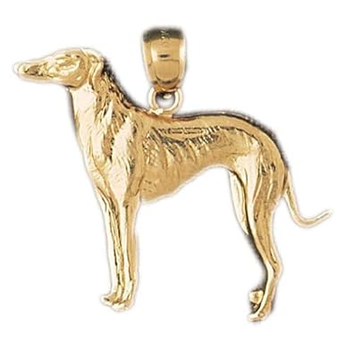 Cheap Girls Jewelry Dazzlers Solid 14k Gold Borzoi Dog Charm Pendant Available in three colors from jewelsberry (weights: 3.5 grams only) For Sale