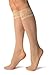 LissKiss Cream Fishnet With Silicon Lace Socks Knee High - Socks