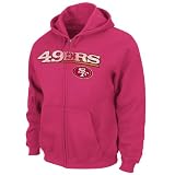 NFL San Francisco 49Ers Touchbck III Full Zip Jacket Adult Long Sleeved Fullzip Hooded Fleece, Bright Cardinal, Large