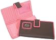 Brown & Pink Collegiate Checkbook wallet w/ Silver Emblem