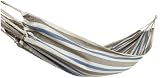 Outdoor Living : Strathwood Blue, Cream, and Taupe Cotton Fabric Hammock