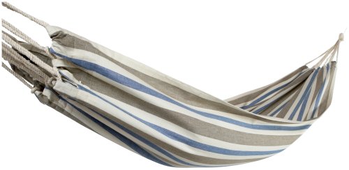 Strathwood Blue, Cream, and Taupe Cotton Fabric Hammock