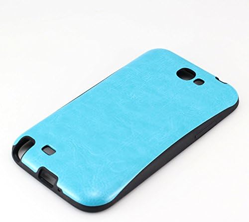 Leather Back Battery Door Case Cover Housing for Samsung Galaxy Note 2 (Blue)