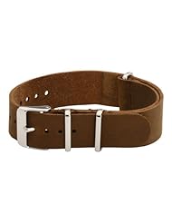 20mm Premium Classic Oiled Leather SS Suede Light Brown - Easily Interchangeable Replacement Military Watch Strap / Band - Fits All Watches!!!