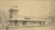 Drawing of B&O Station, Harpers Ferry, West Virginia - 16" x 20" - Fine-Art Gicl??e Photographic Print of an Image from the Library of Congress Collection